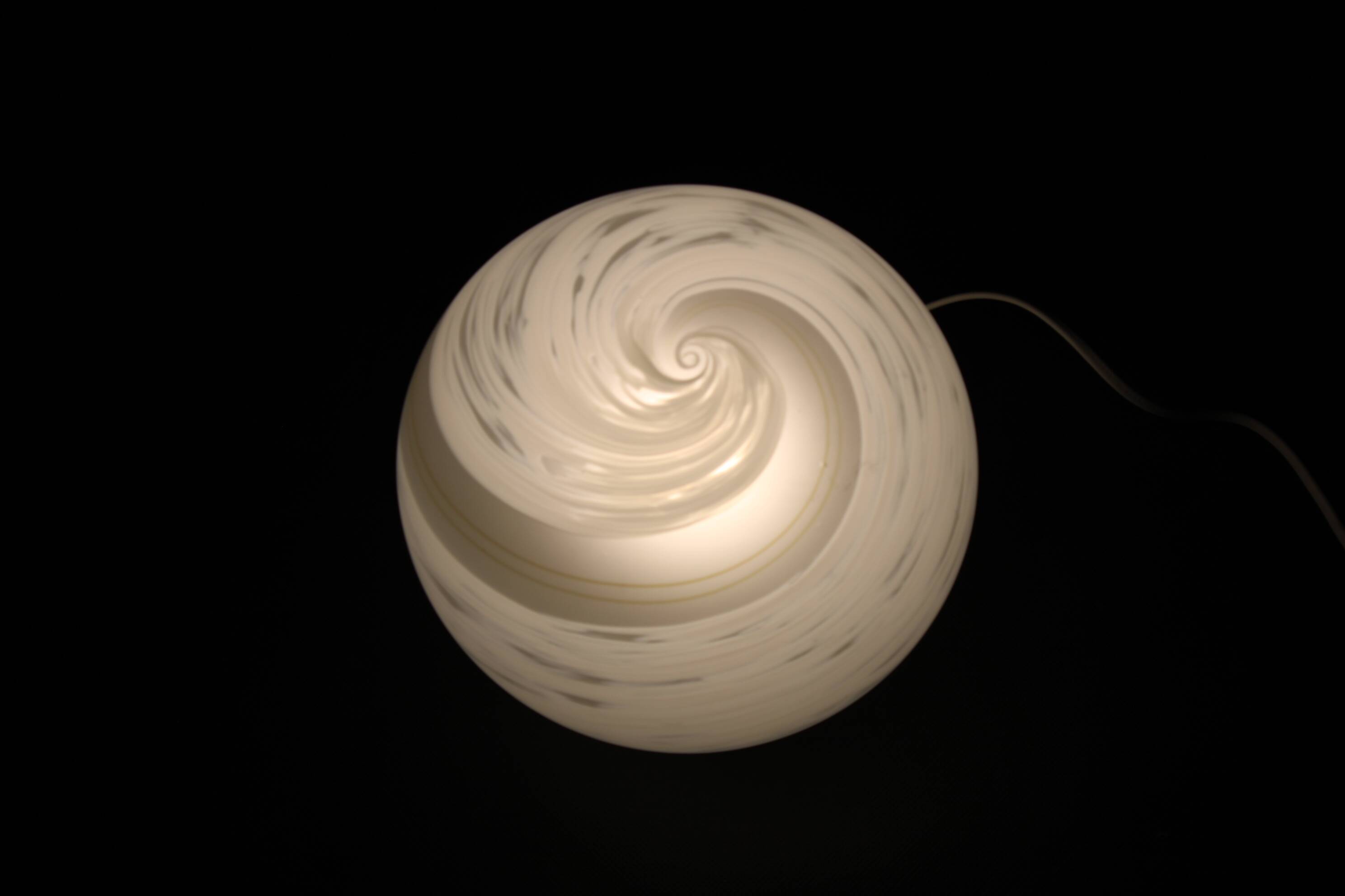 1980s Glass Globe Table Lamp, Italy