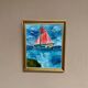 Original Swedish Oil on Panel – “Sailboat on the Water” by U. Ekshard – Signed – Dated 1971 – Vintage & Framed