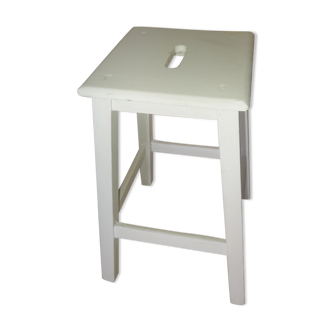 Tabouret en bois blanc 1950