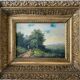 Hsp 19th century barbizon paintings "animated landscape" + frame