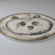 Oiva Toikka Céramique Panda Bear Plate Nuutajärvi Finlande 1983