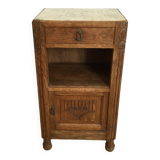 VINTAGE OAK WOODEN BEDSIDE TABLE