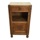 VINTAGE OAK WOODEN BEDSIDE TABLE