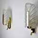 Pair of "leaf" wall lamps by Carl Fagerlund, Murano glass, Germany, 1970