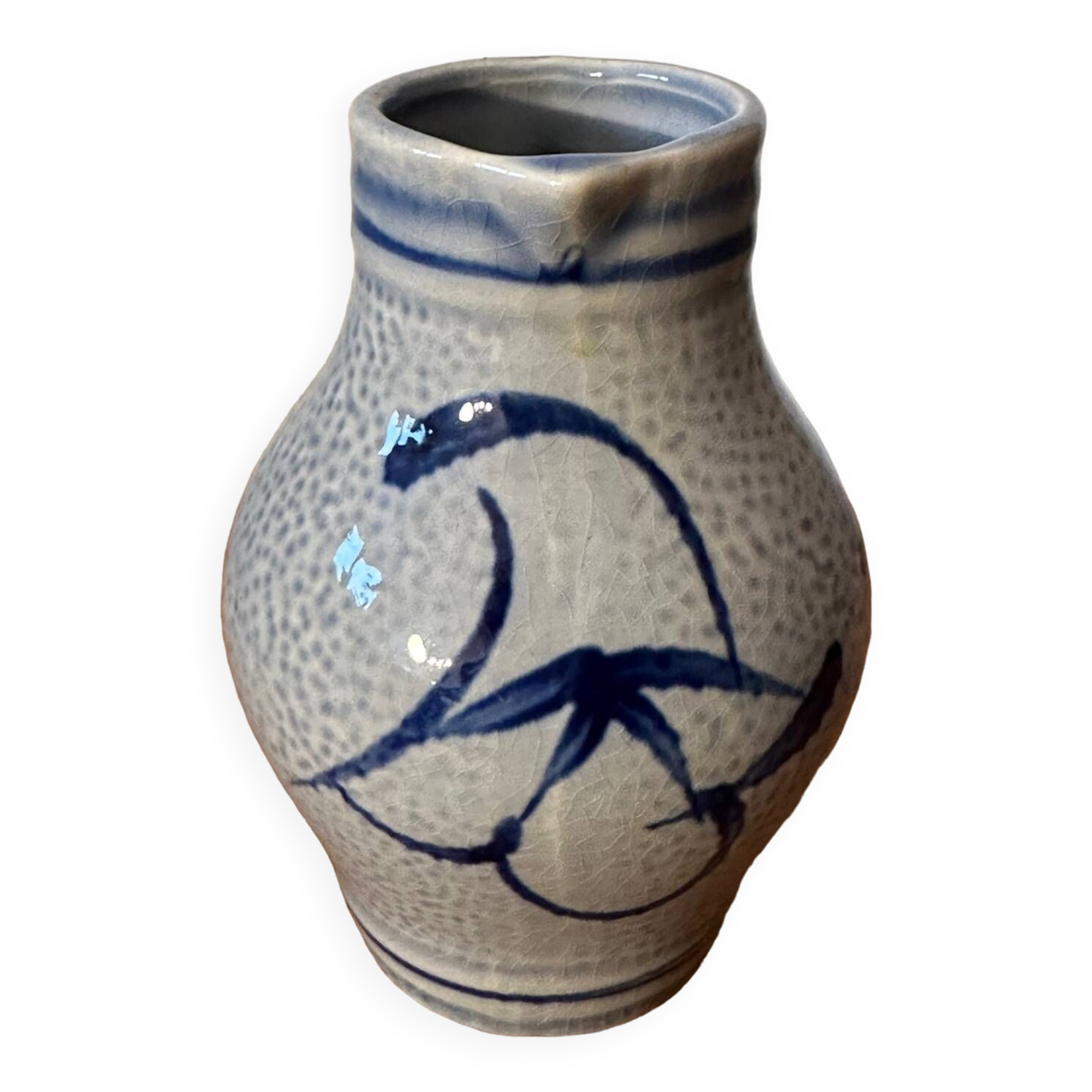 Small stoneware pitcher with salt from Alsace, early 20th century, height 12.5 cm