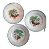 3 dessert plates St Amand cherry