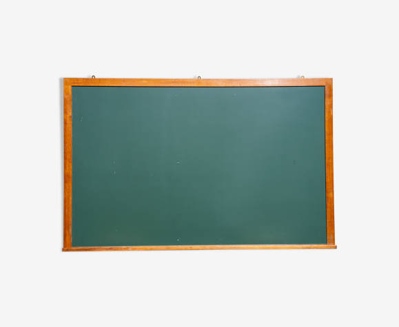 Tableau d'école et son porte craie cadre chêne 1950