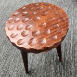 Brutalist wooden tripod stool
