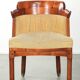 Beautiful design side/dining chair with luxurious yellow fabric upholstery