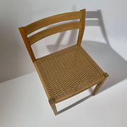 Dining chairs J.H. Møller model 401 in oak with original Danish cord — Denmark, 1970s