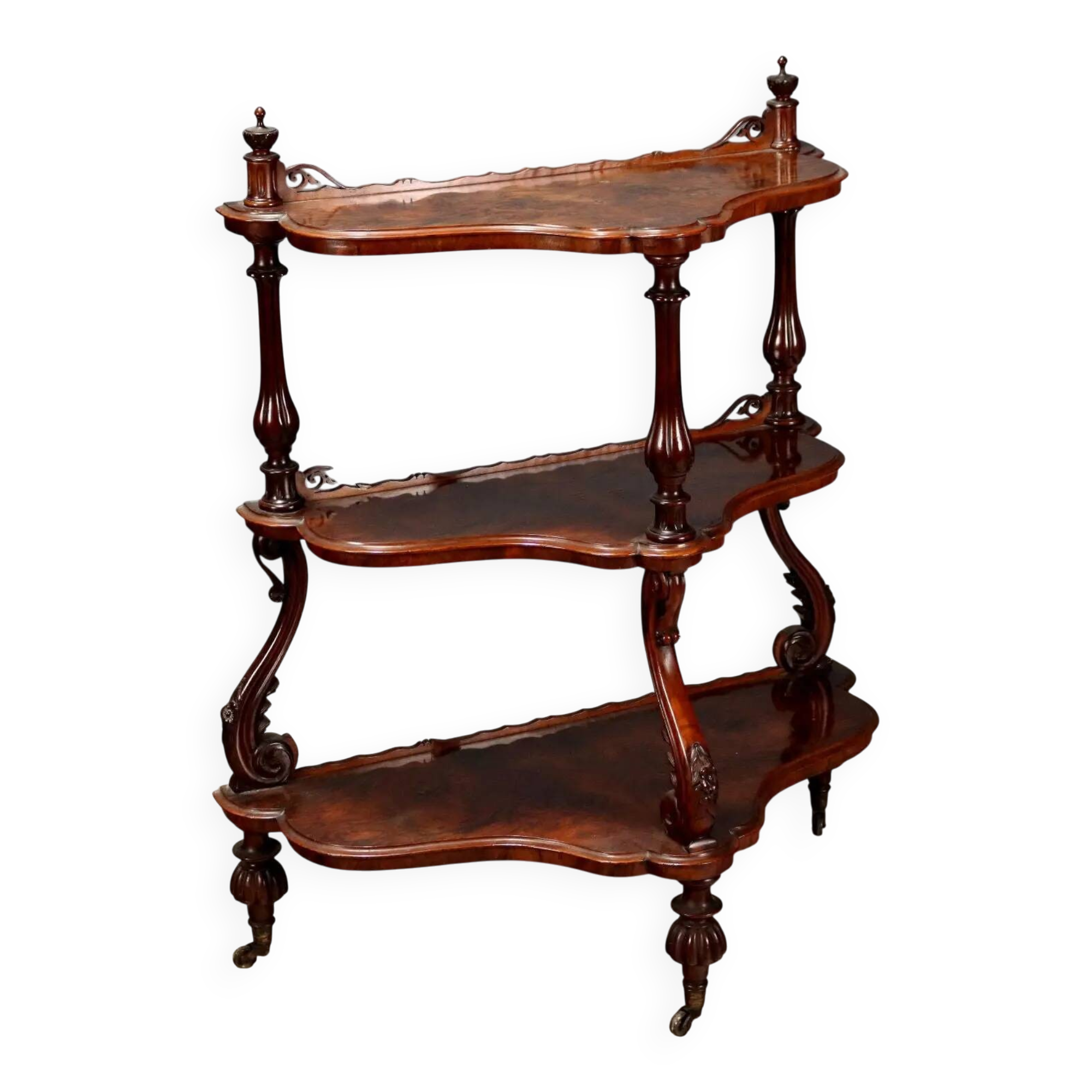 Antique Louis-Philippe walnut shelf, Italy, 19th century