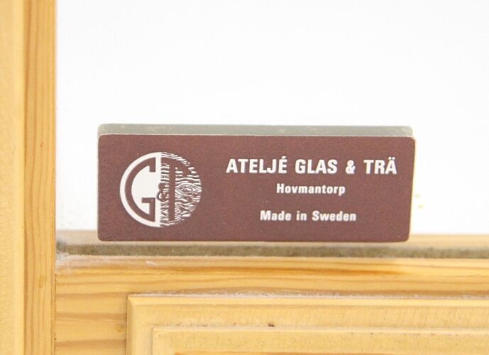 Miroir en pin, GT, Glas & Trä Hovmantorp, Suède, 1970 - 120x78cm