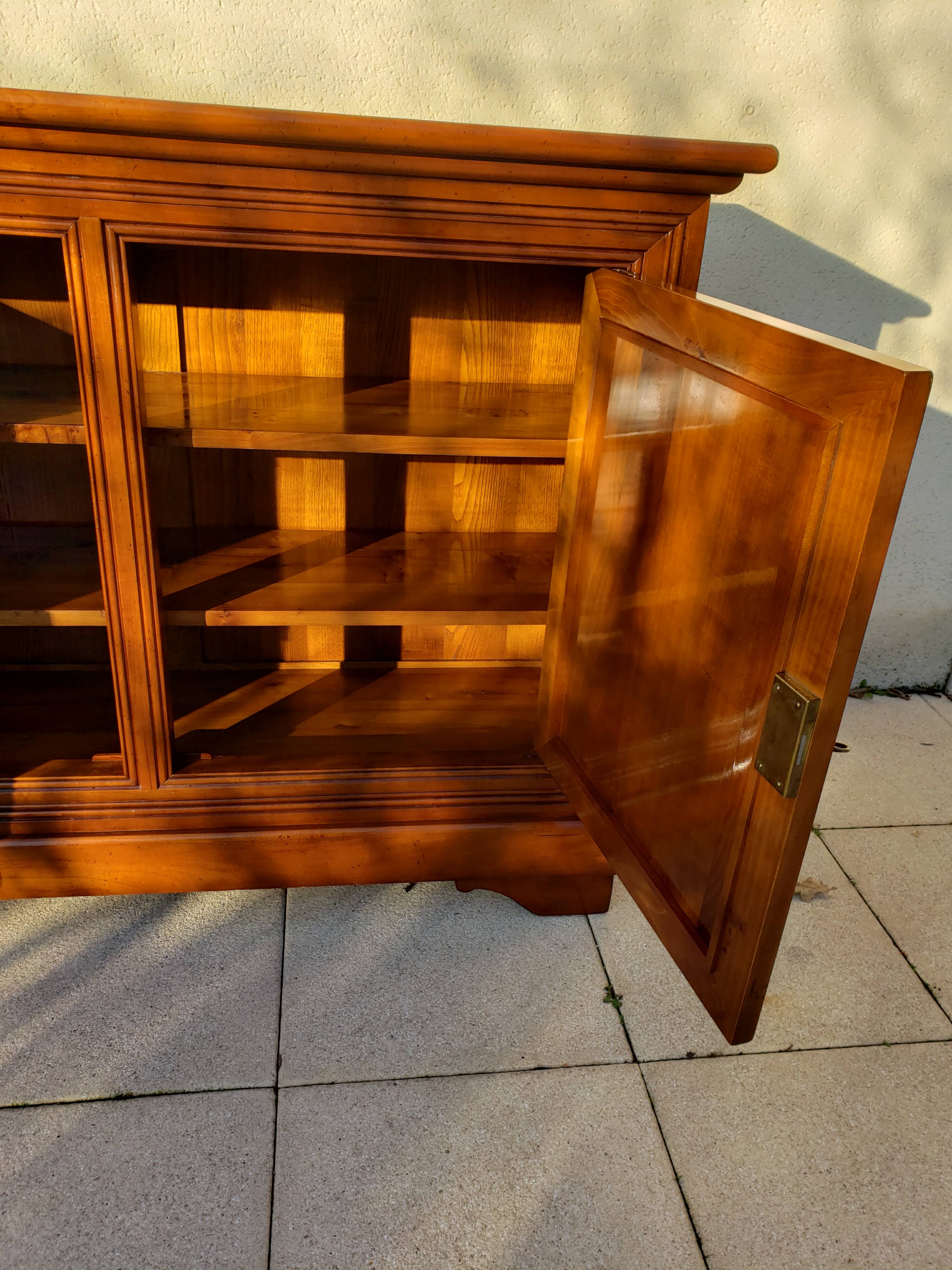 Louis Philippe low sideboard in cherry wood