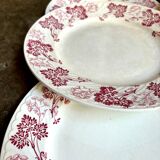 6 Lunéville flat plates in pink ironstone, "Jeannette" service
