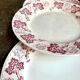 6 Lunéville flat plates in pink ironstone, "Jeannette" service