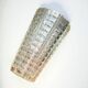 Art Deco geometric pattern molded glass vase from the 1940s