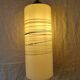 Suspension cylindrique en opaline zébré verre et teck vernis