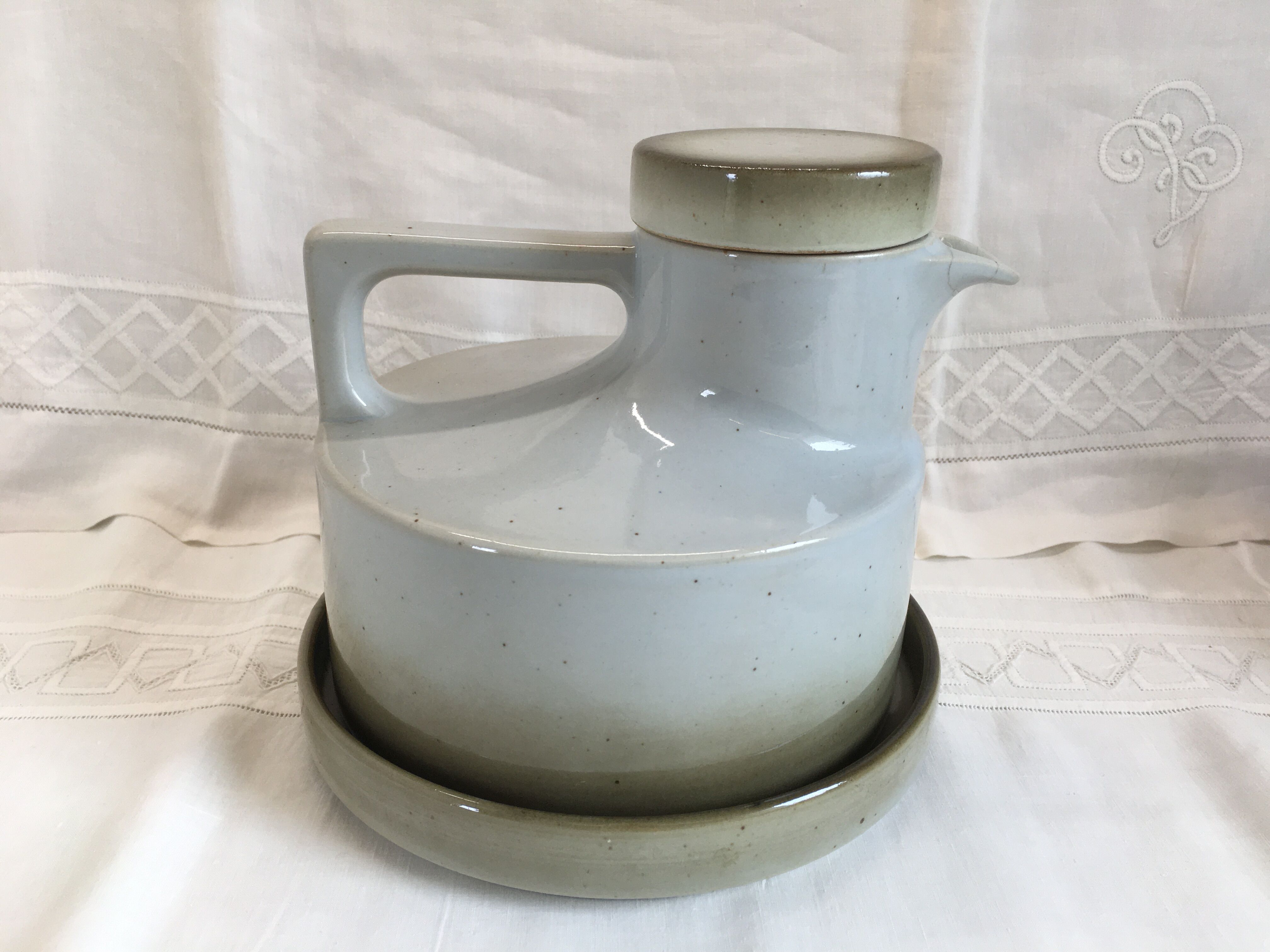 Rare coffee / tea service in Brenne sandstone "Grand Feu" - France 70s