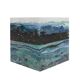 Contemporary Blue Stucco Marble Spanish Square Side Table