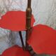 Wooden stool, bamboo legs