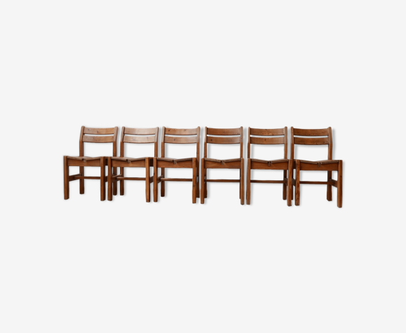 Ensemble de six chaises de salle à manger du milieu du siècle pour Les Arcs