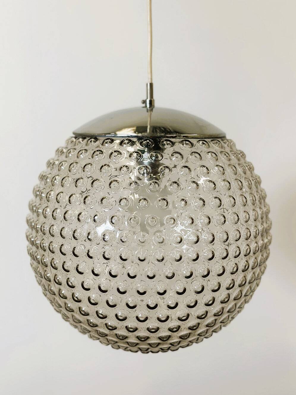 Rare designer glass Space Age pendant lamp by Rolf Krüger for Staff, Germany, 1970s