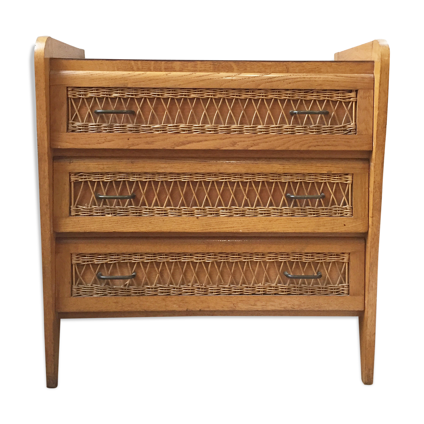 Commode vintage en rotin