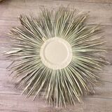 Sunburst Mirror in Rattan and Palm Leaf