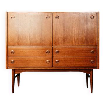 Scandinavian teak cabinet bar with integrated secretary, 1960s.