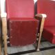 Pair of red skai leather cinema chairs