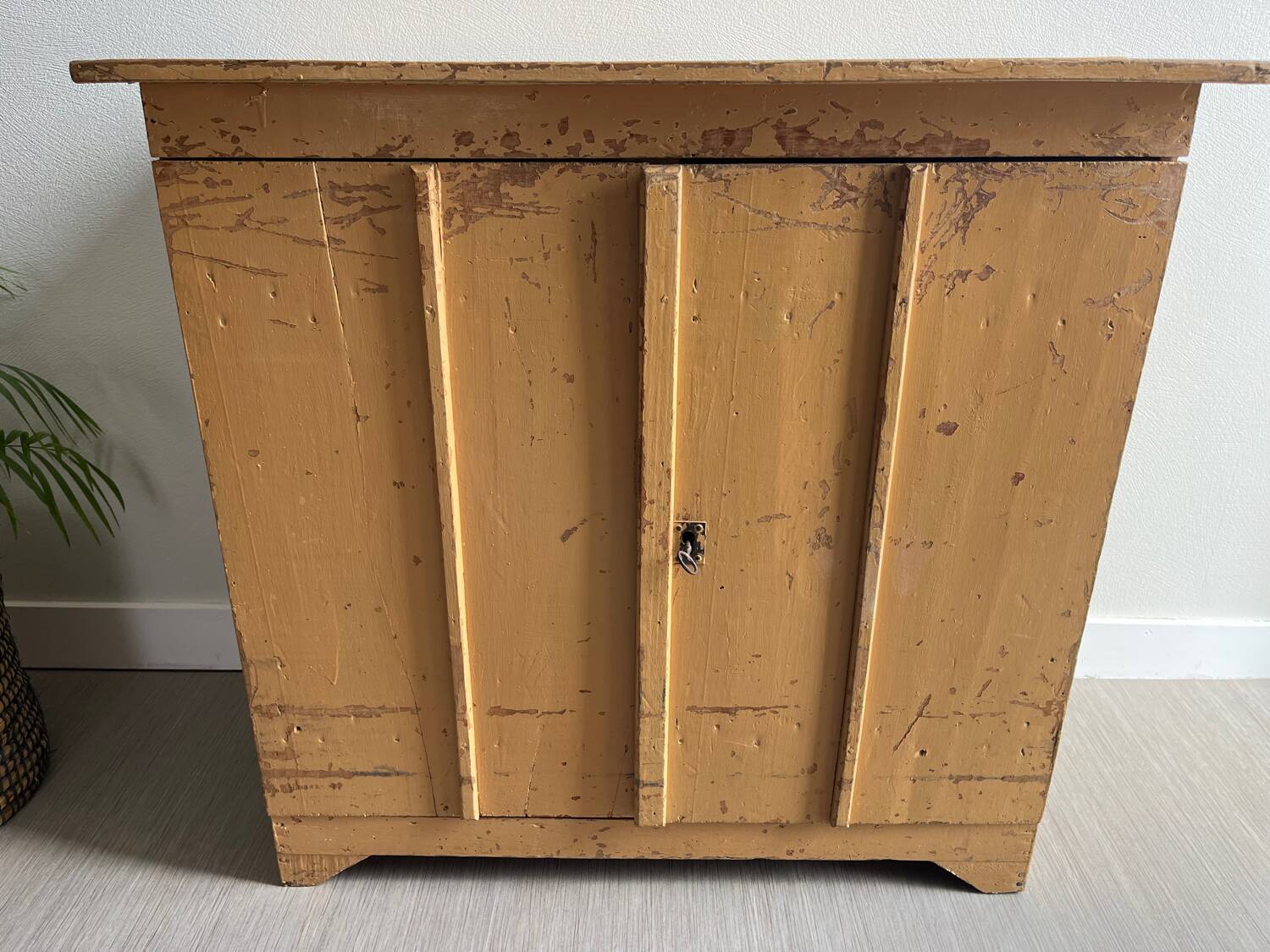 Antique Parisian sideboard with patinated wood / jam cabinet