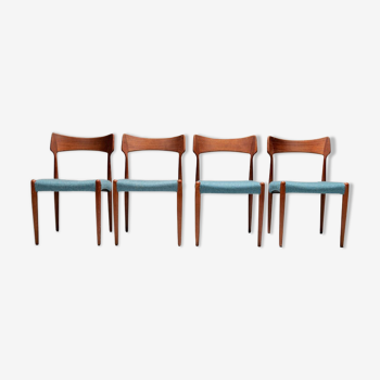 Set of 4 dining chairs by C. Linneberg for B. Pedersen Denmark 1970