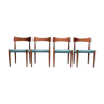 Set de 4 chaises de salle à manger par C. Linneberg pour B. Pedersen Danemark 1970
