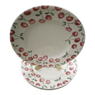 Ensemble de 4 assiettes plates cerise EIT England