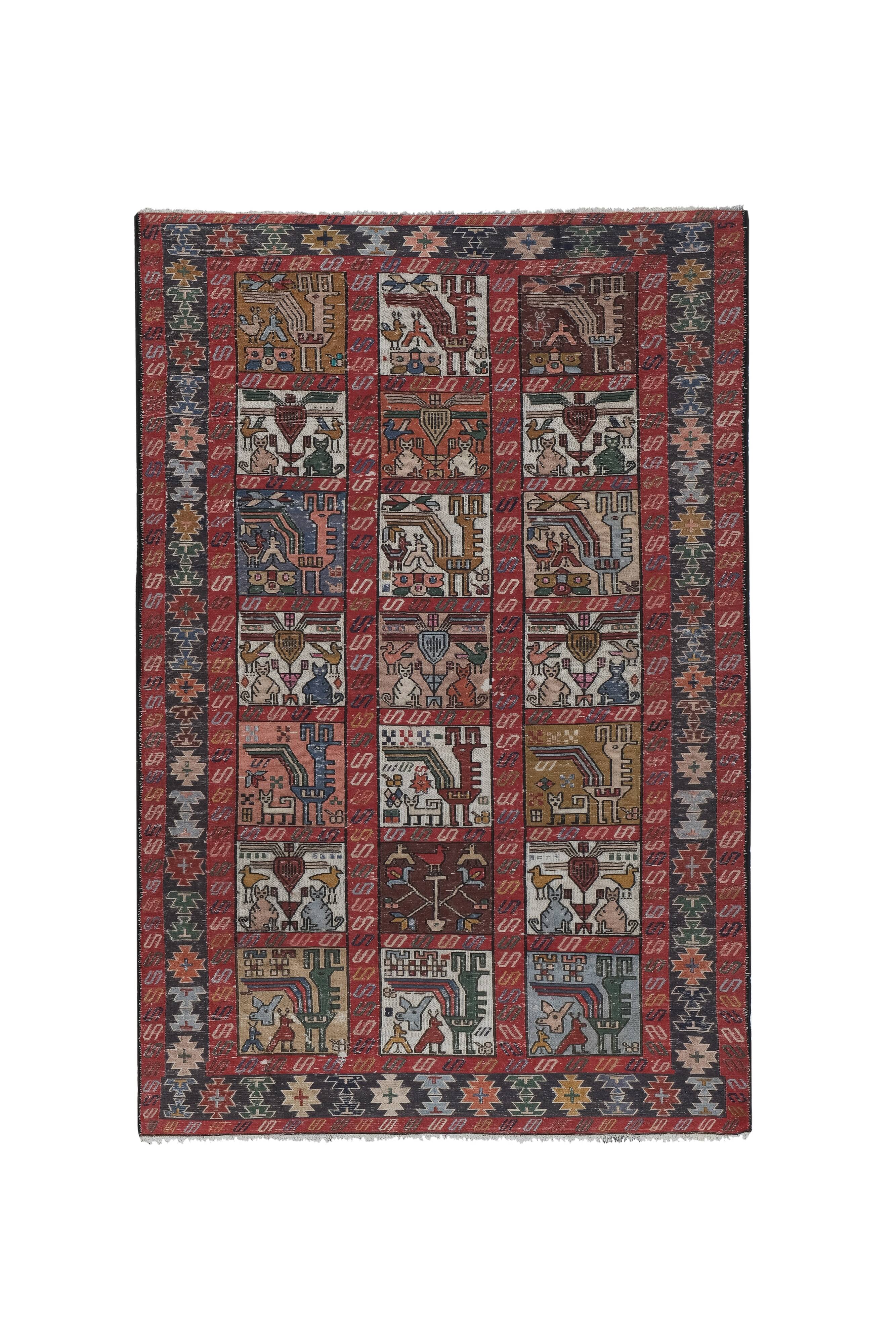 Vintage Turkish rug from Oushak, hand-woven 120x185 cm