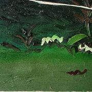 Abstract painting, oil on canvas by Simone Ciani, 20th century