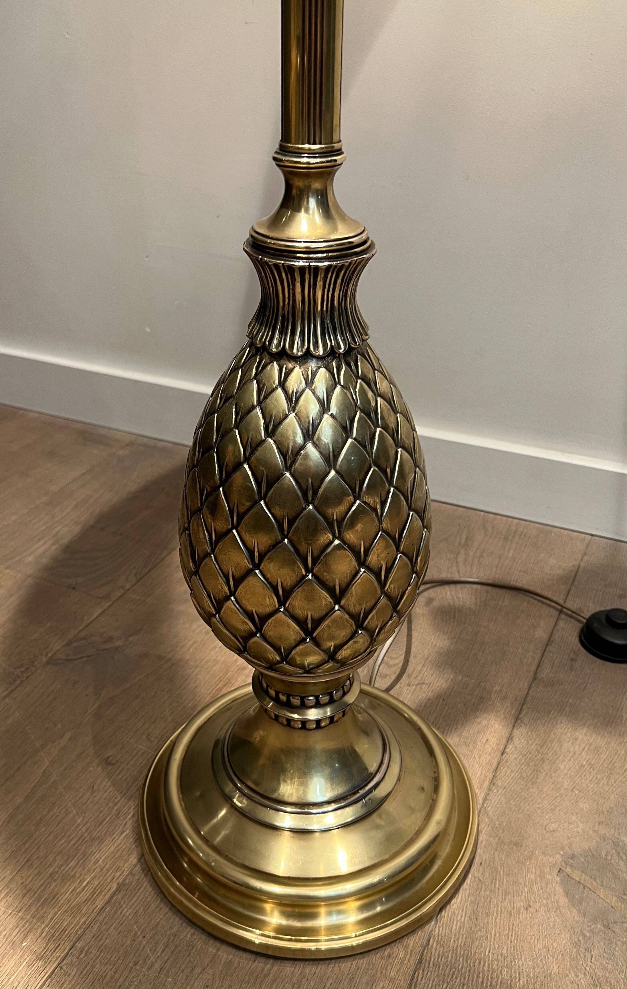 Pineapple floor lamp in brass