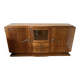 Art deco walnut grand buffet with display cabinet.