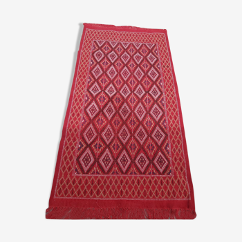 Traditional red carpet handmade in pure wool 120x225cm