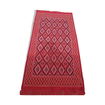 Traditional red carpet handmade in pure wool 120x225cm