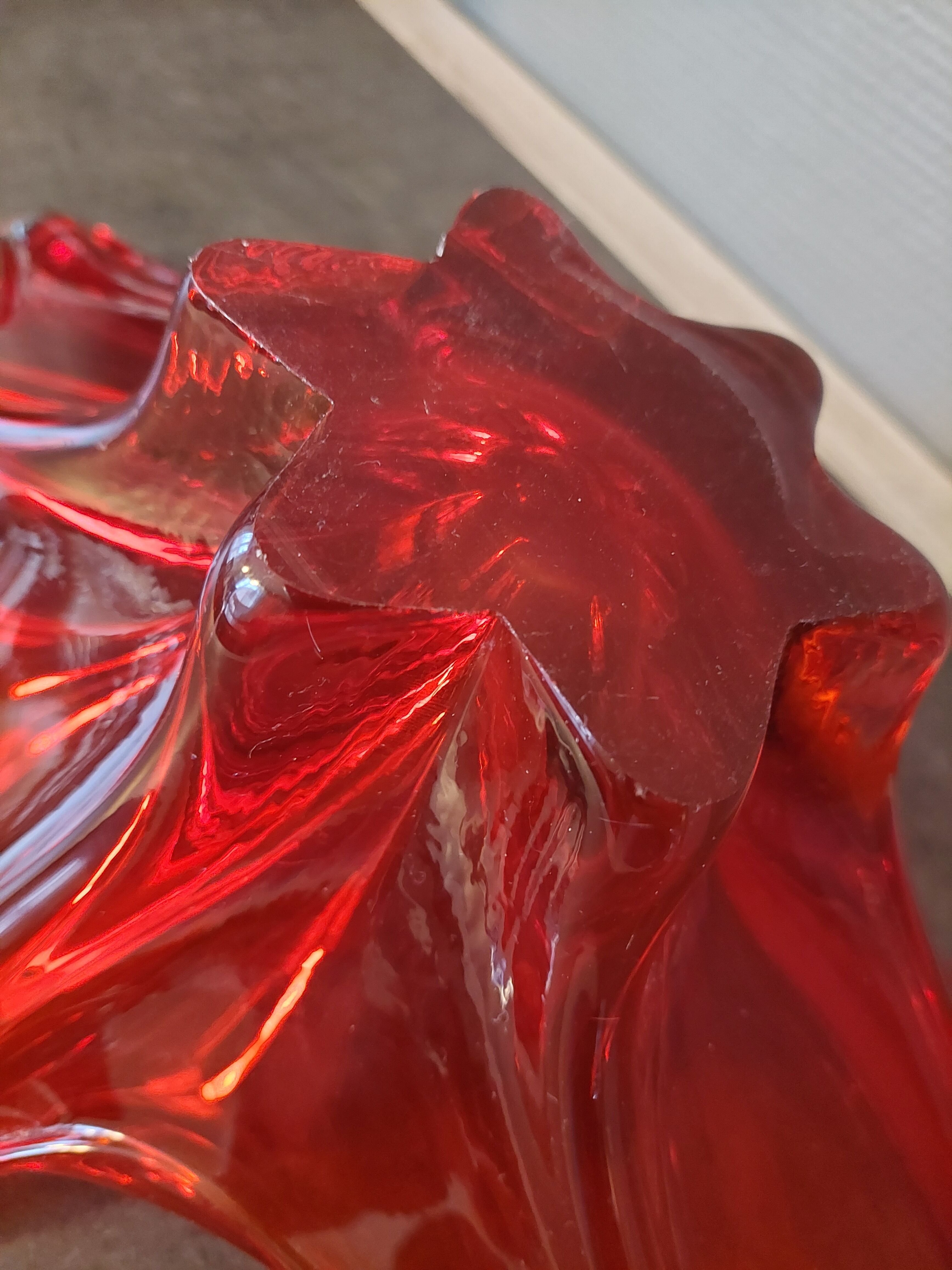Vintage Red Fruit Cup - Glass