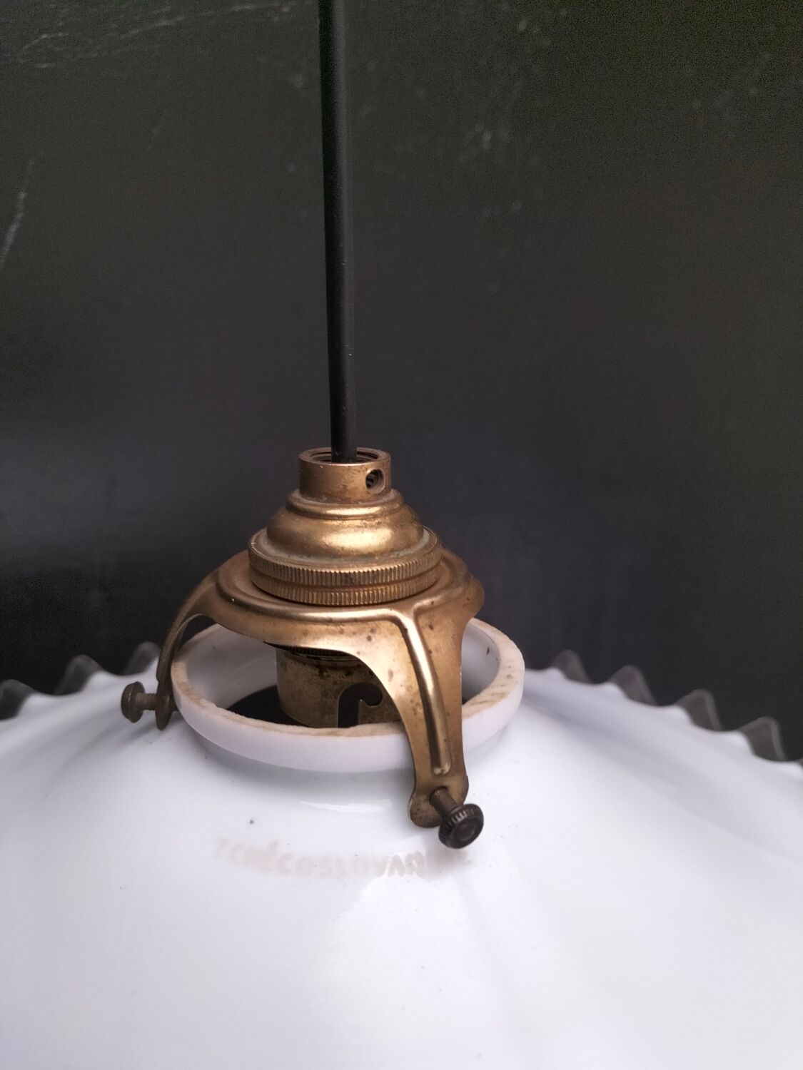 Opaline glass pendant light