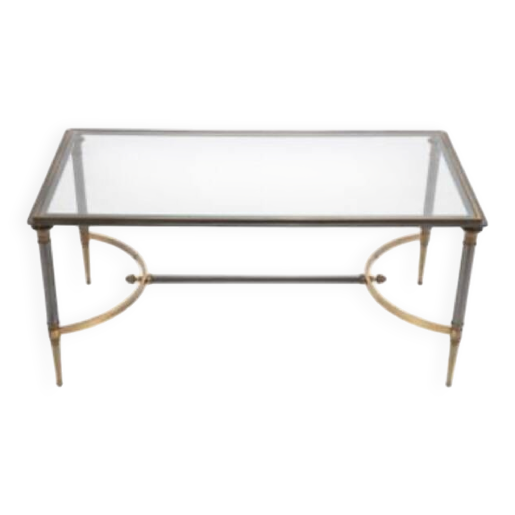Rectangular brass coffee table