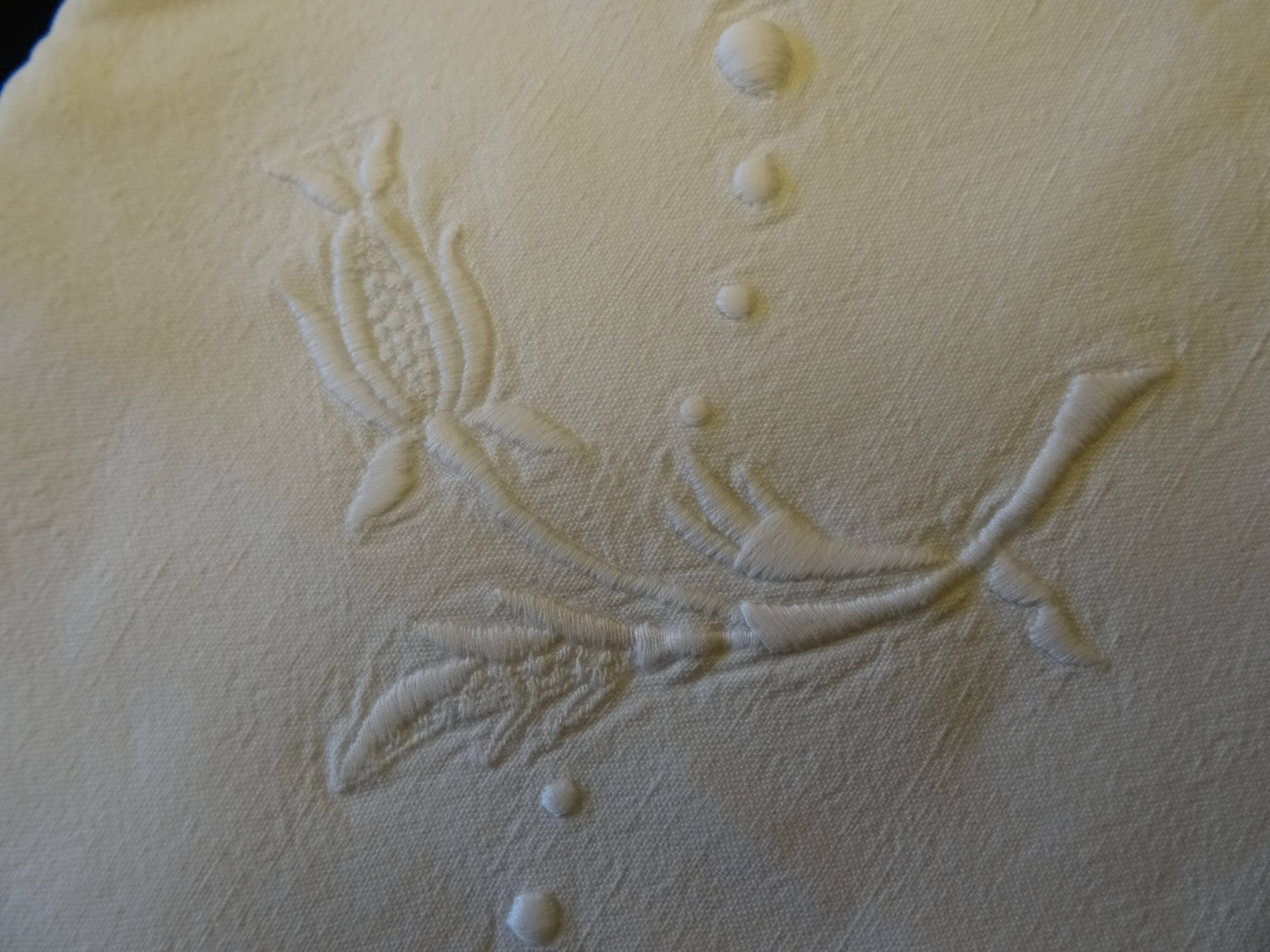 Pair of pillowcases cotton embroidered "rose Bud"