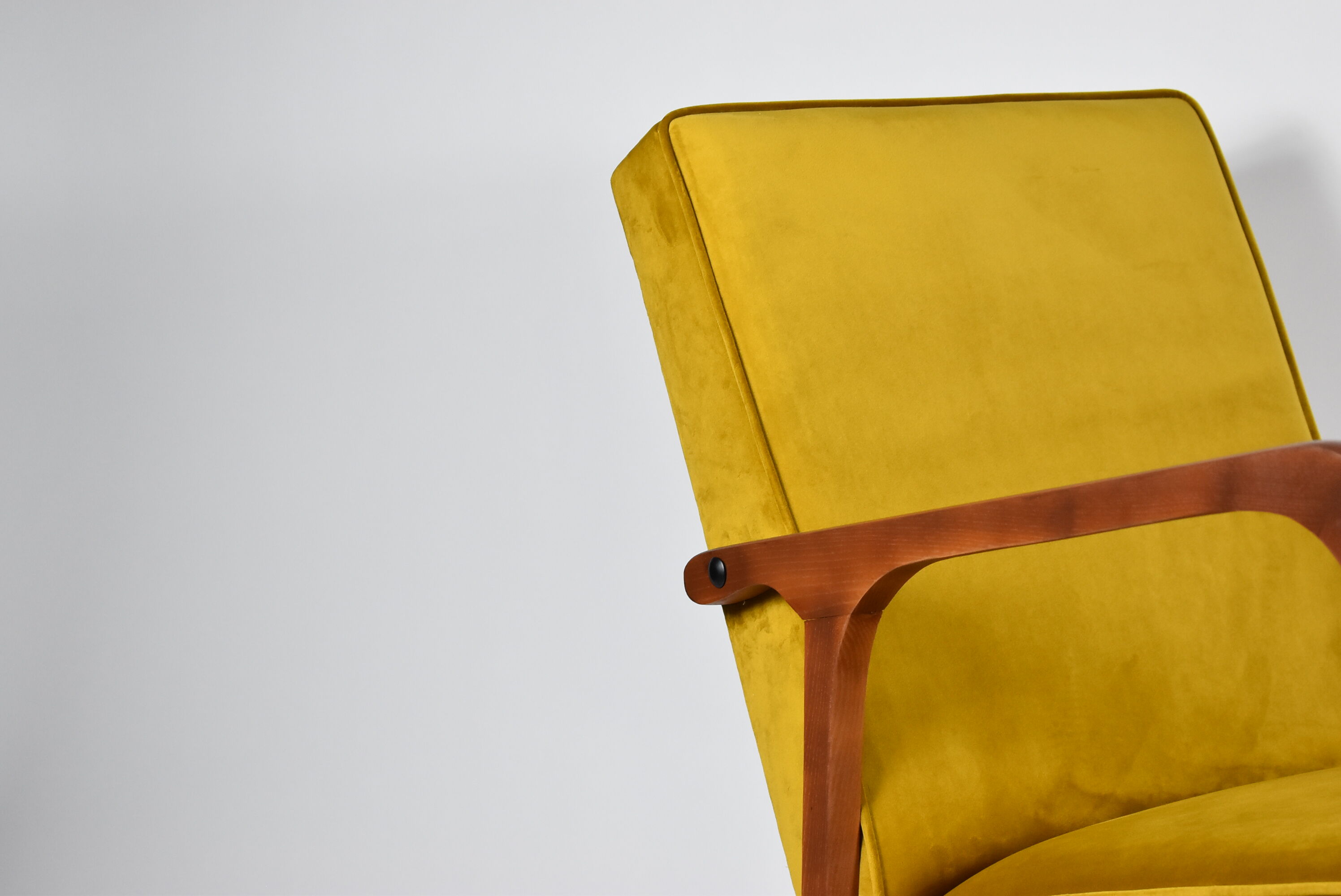 Velvet armchair model 04-b, 1970s, yellow fabric