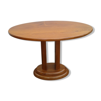 Table console ovale originale Beaverman en bois d’Iroko