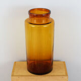 Old brown blown glass jar
