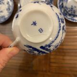 Japanese tea set cherry blossom blue fine porcelain