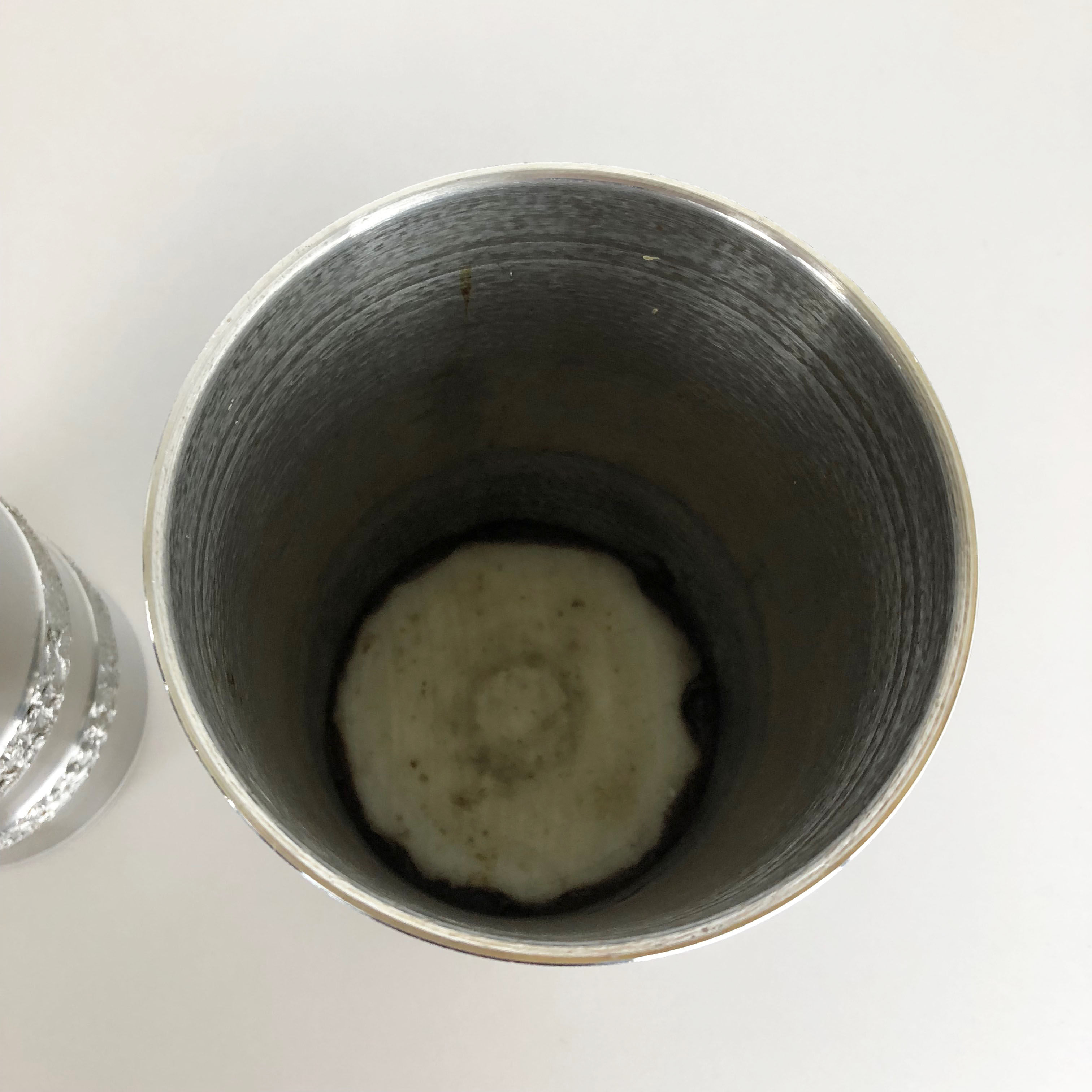 Set of 2 modernist vintage sculptural brutalist steel vases, Germany 1970s