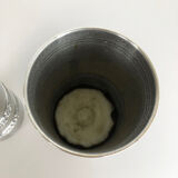 Set of 2 modernist vintage sculptural brutalist steel vases, Germany 1970s